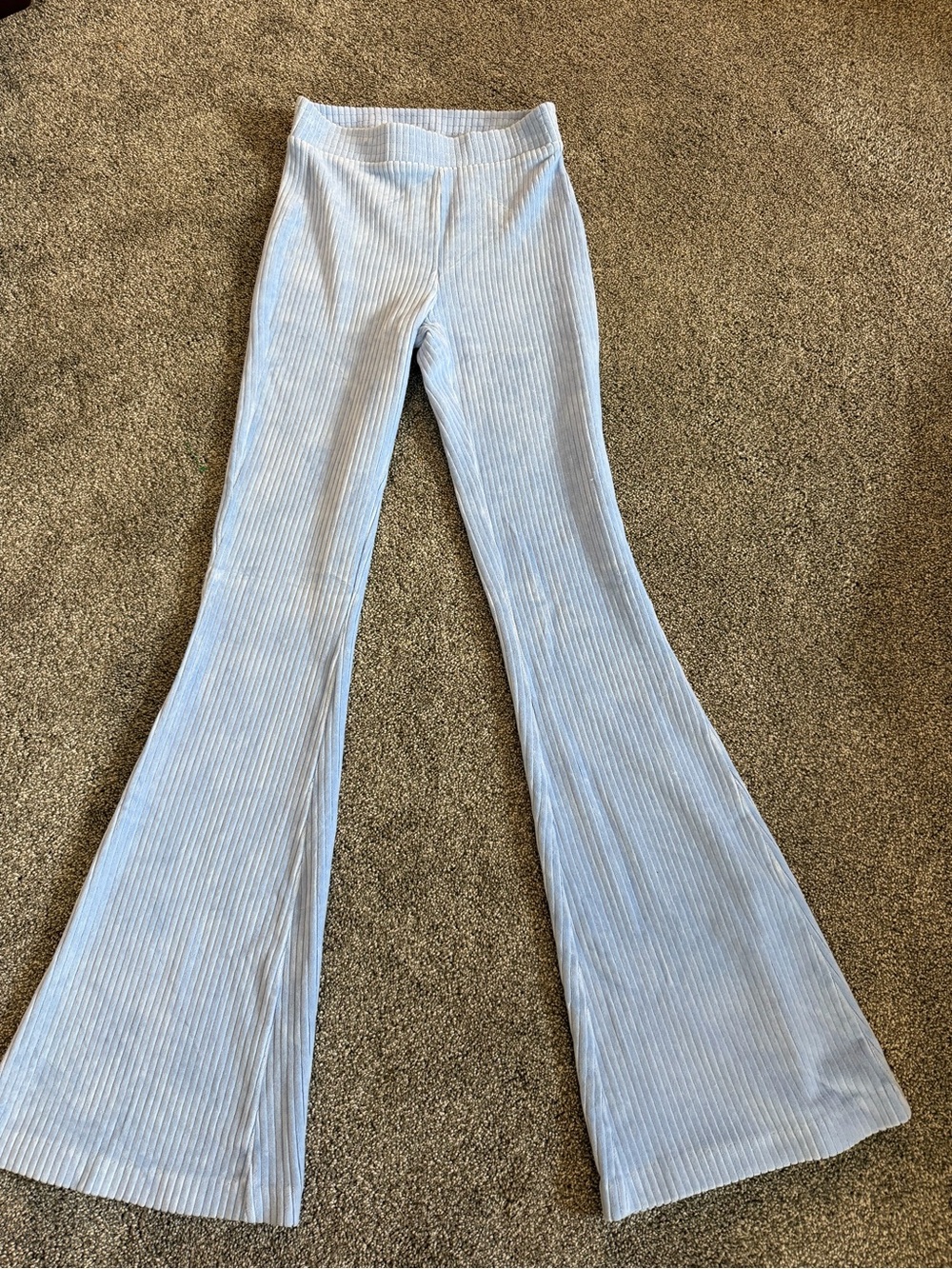 aerie Light Blue Ribbed Flared Leggings